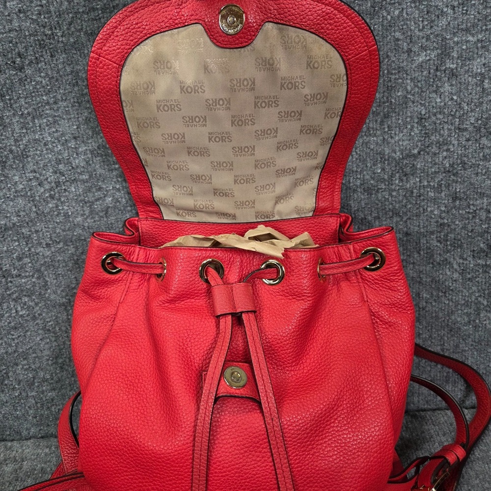 Michael Kors Riley Backpack Pebble Leather Dark‎ Sangria & Wallet Retail $498 - Picture 11 of 16